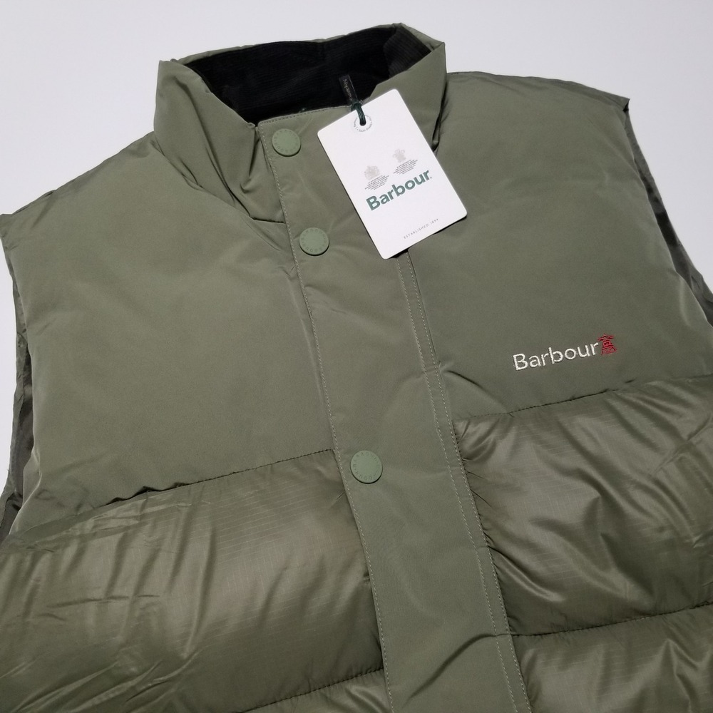 Barbour Grassland Baffle Quilted Gilet Vest Light Moss Green M L $280 - Picture 5 of 16